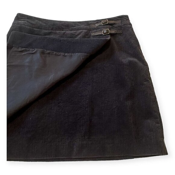 Boden Gray Corduroy Kilt Mini Skirt, Size US12R, Faux Wrap - Picture 11 of 11